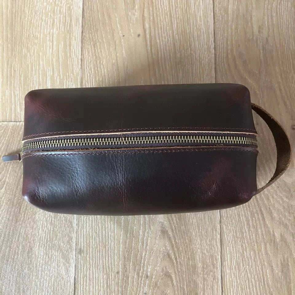 New fashion toiletry bag men leather travel toiletry bag Unisex Pouch for Travelling toiletry kit