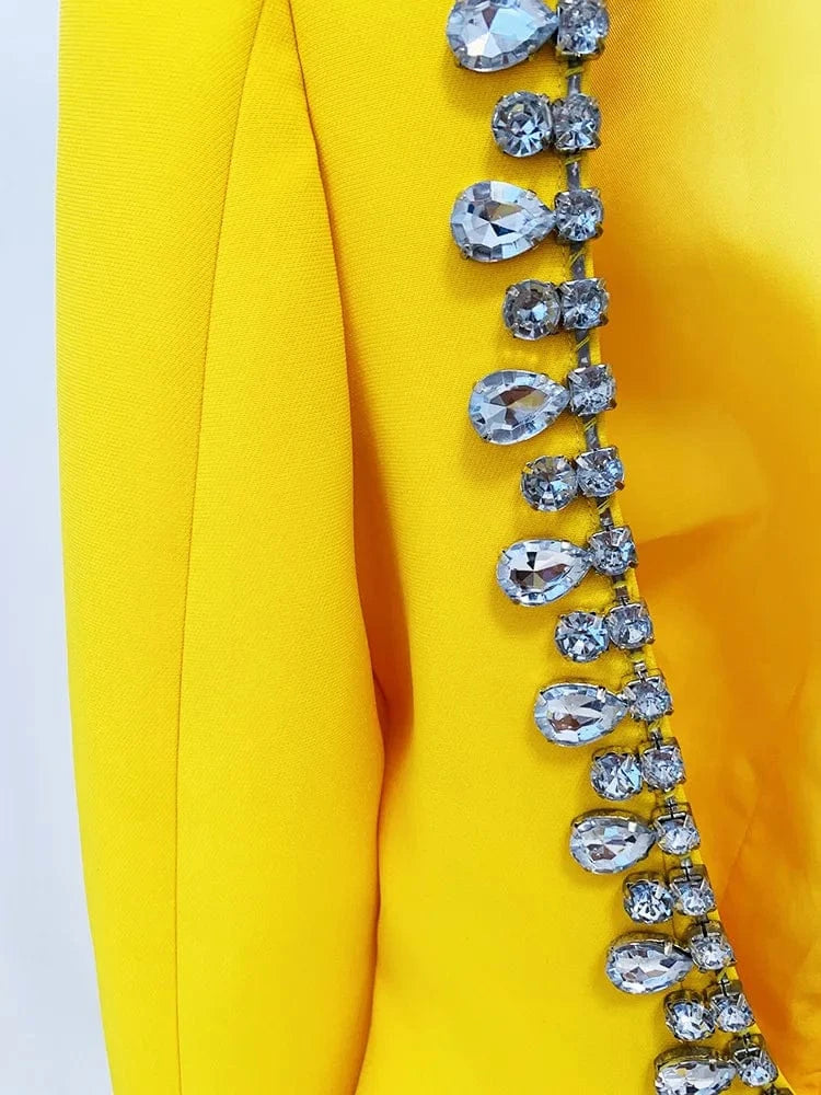 New Fashion Women's Hollow Out Rhinestone Ladies Backless Women's Suits Blazer Jacket