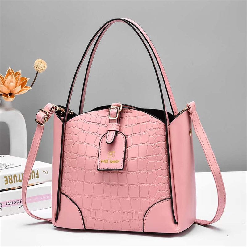 New hot selling wholesale ladies bucket bag designer light luxury messenger shoulder bag crocodile leather woman's handbag