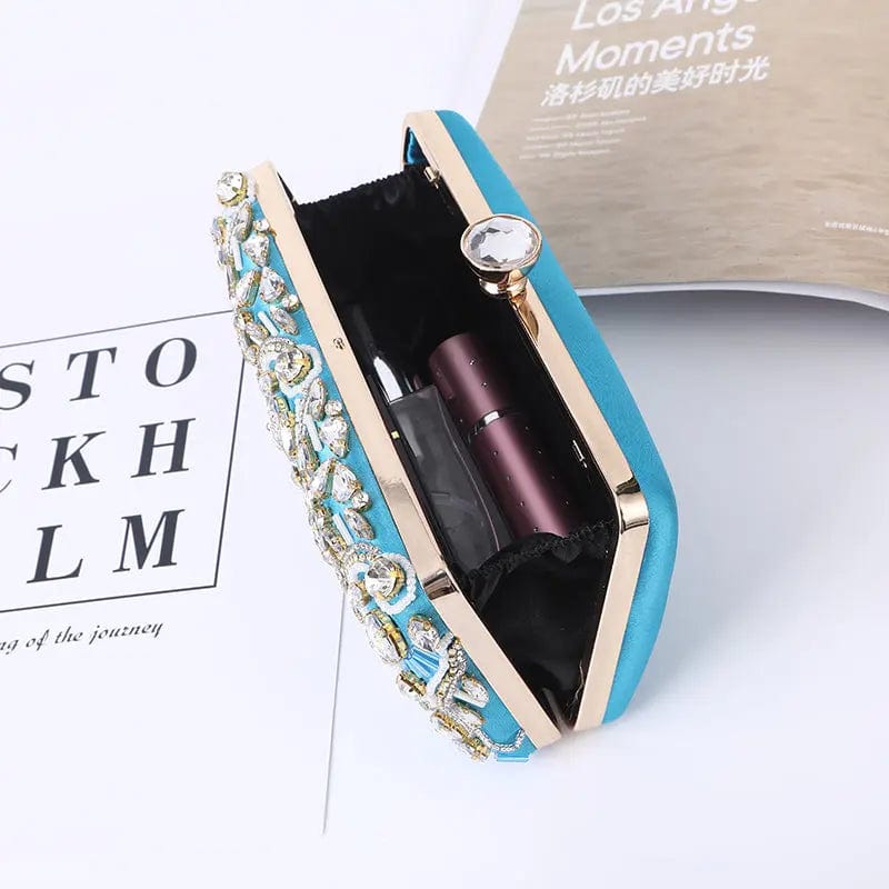 New Ladies Party Wedding Handmade Crystal Diamond Rhinestone Clutch Evening Bags Dinner Beaded Embroidered Clutch Bag