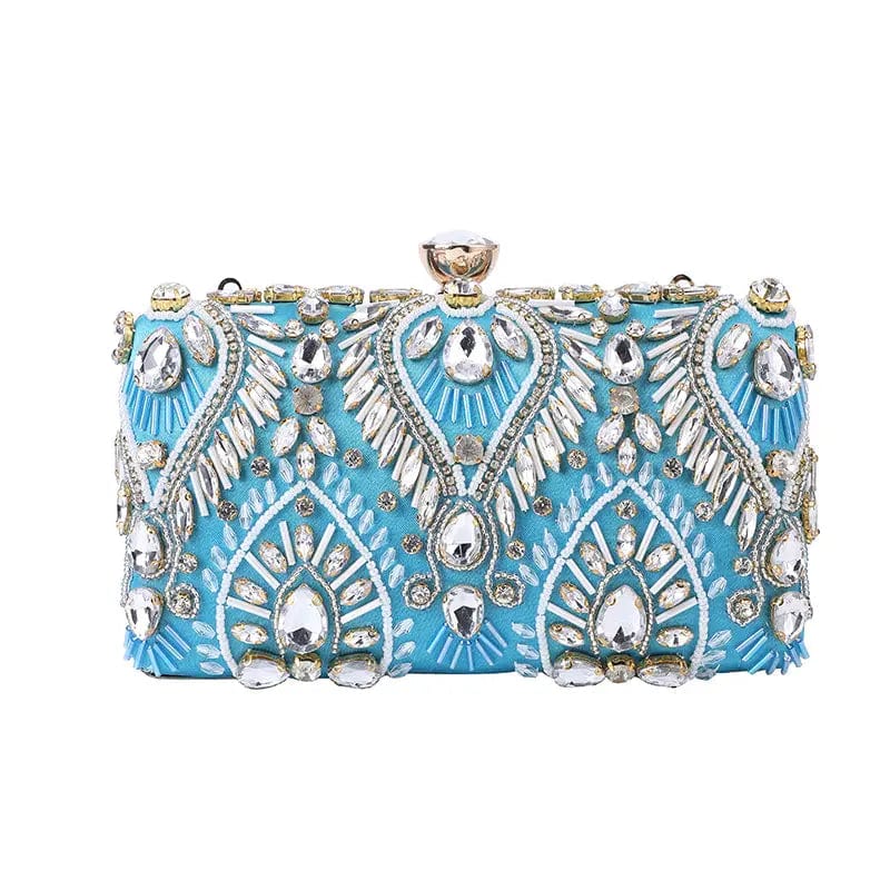 New Ladies Party Wedding Handmade Crystal Diamond Rhinestone Clutch Evening Bags Dinner Beaded Embroidered Clutch Bag