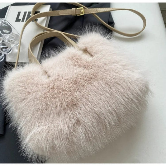 New luxury Winter Warm Cute Plush Fur Shoulder High Quality Ladies Fashion Small Square tote bags for women women's handbag bag