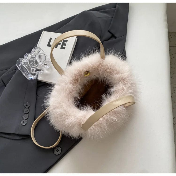 New luxury Winter Warm Cute Plush Fur Shoulder High Quality Ladies Fashion Small Square tote bags for women women's handbag bag