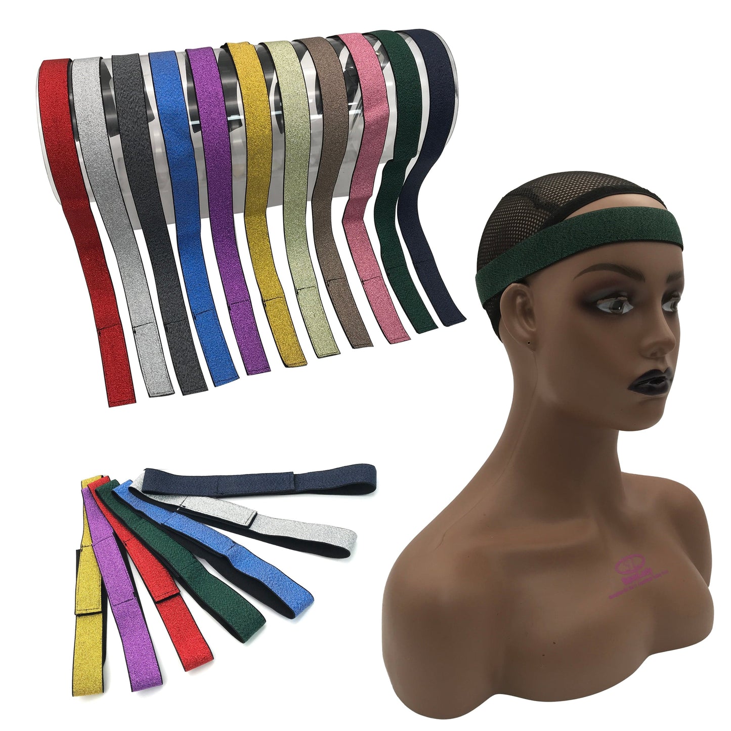 New Melt Band 2.5cm 4cm Adjustable Customized Printed Logo Headband Wig Elastic band for Hair