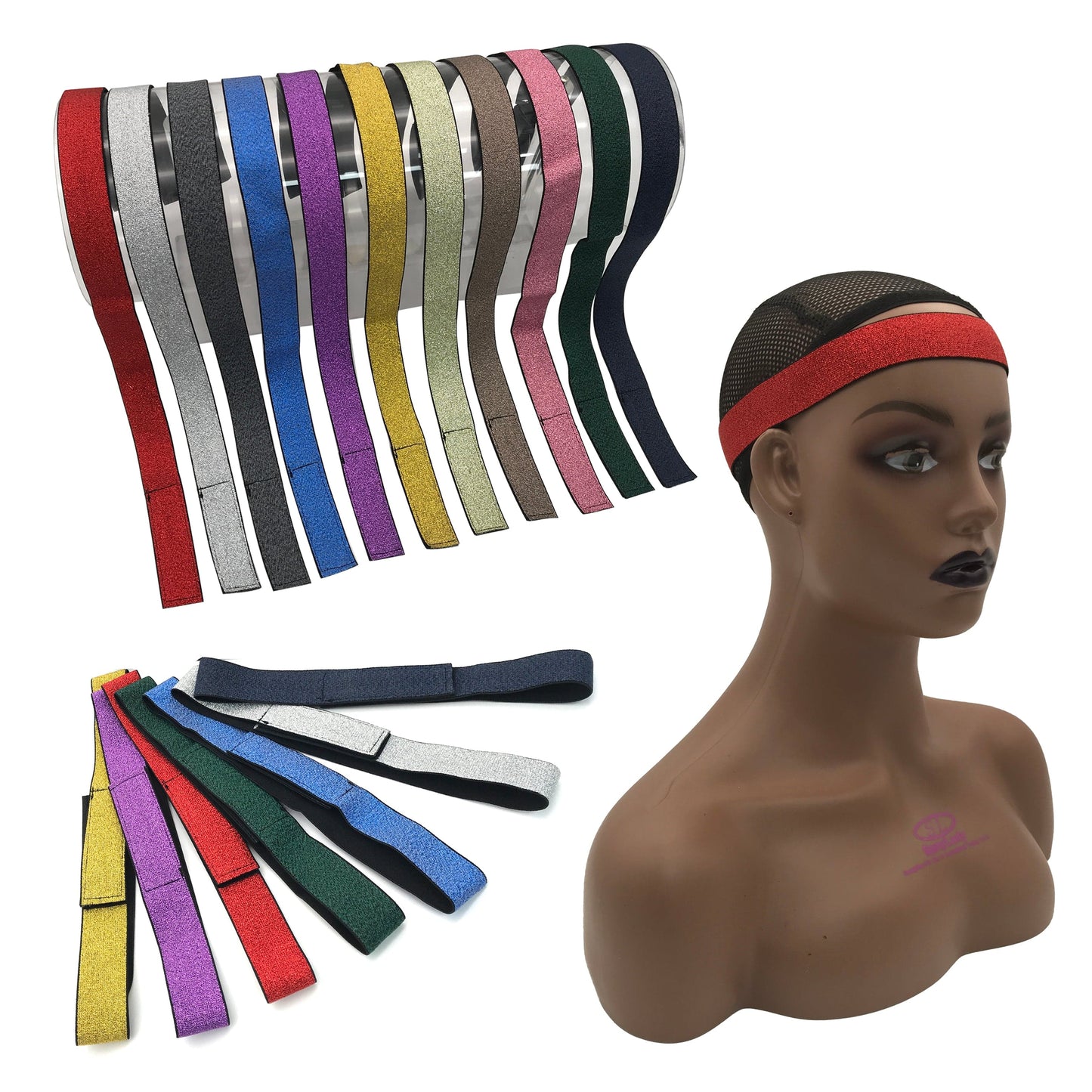 New Melt Band 2.5cm 4cm Adjustable Customized Printed Logo Headband Wig Elastic band for Hair
