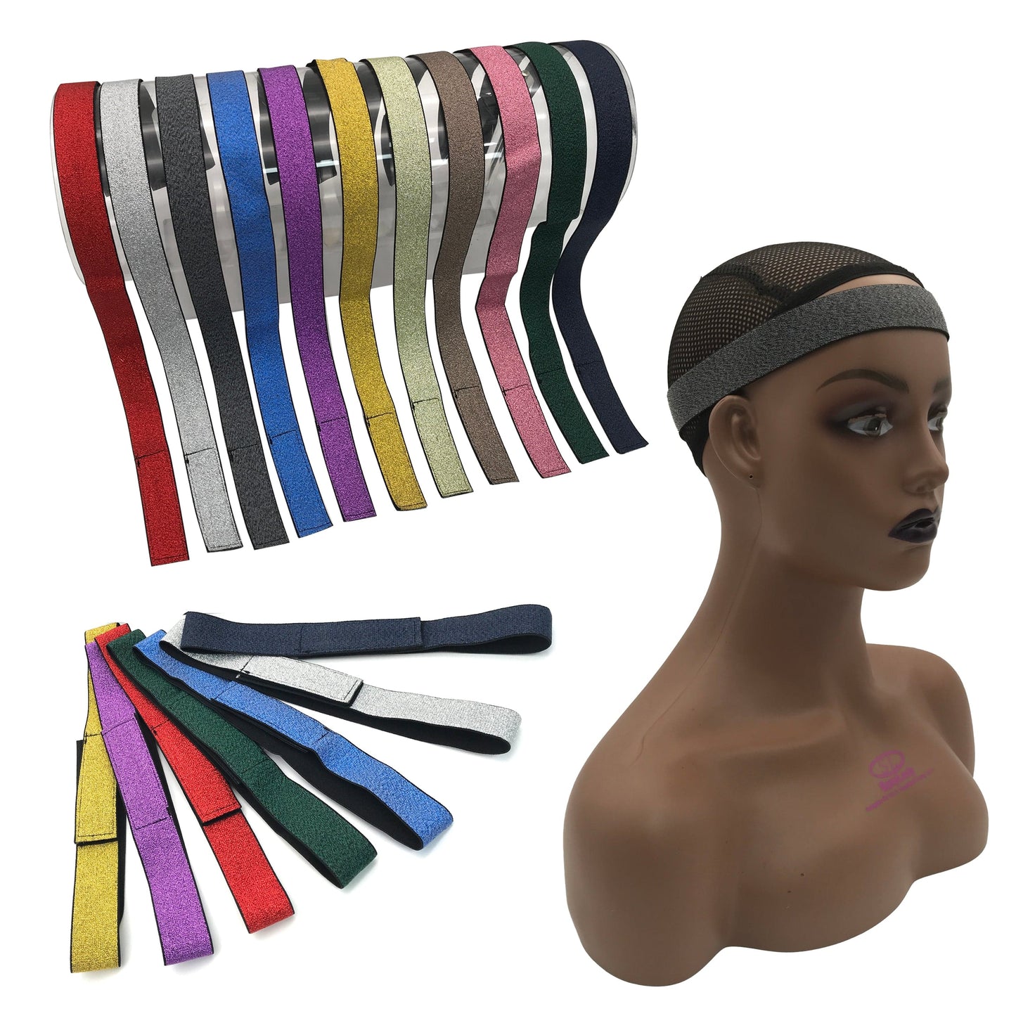 New Melt Band 2.5cm 4cm Adjustable Customized Printed Logo Headband Wig Elastic band for Hair