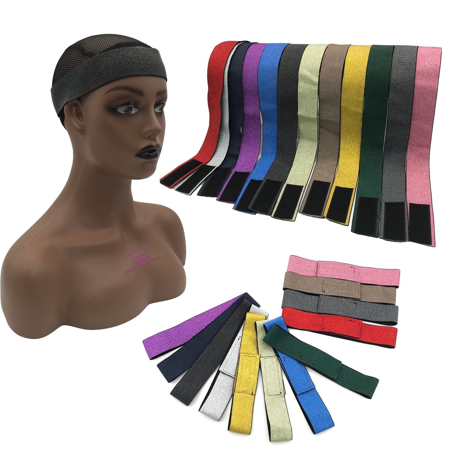 New Melt Band 2.5cm 4cm Adjustable Customized Printed Logo Headband Wig Elastic band for Hair