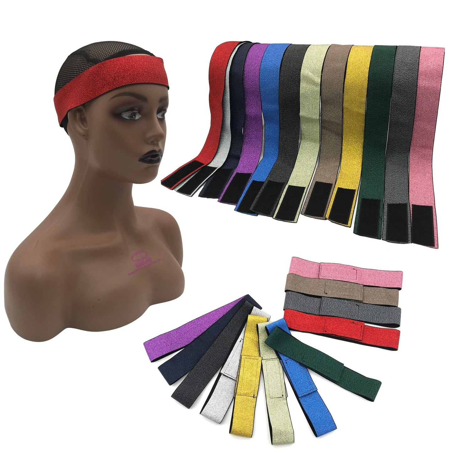 New Melt Band 2.5cm 4cm Adjustable Customized Printed Logo Headband Wig Elastic band for Hair