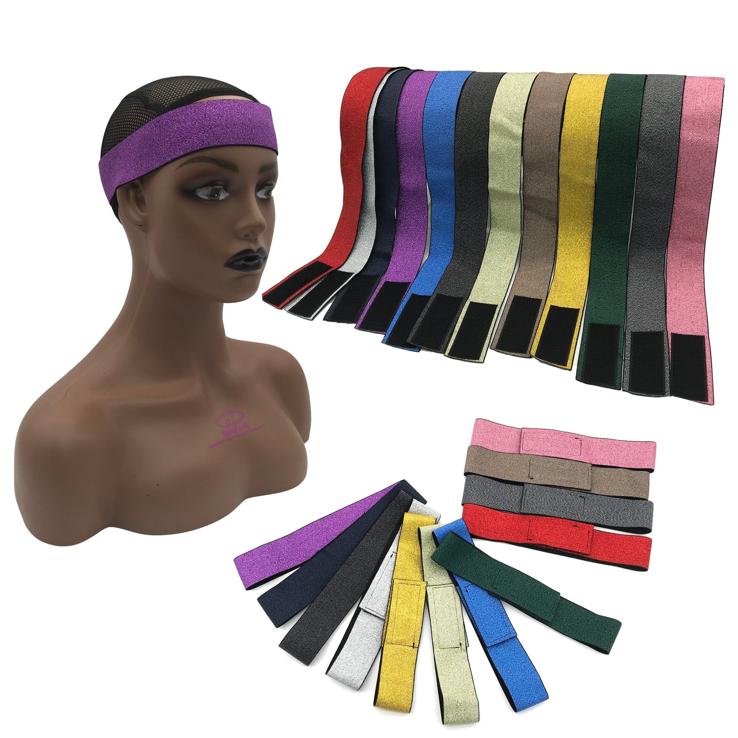 New Melt Band 2.5cm 4cm Adjustable Customized Printed Logo Headband Wig Elastic band for Hair