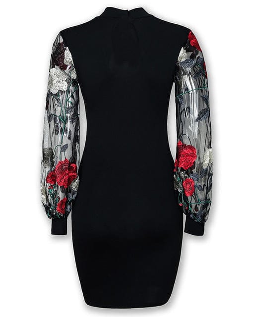 New MIDI skirt European and American sexy lace embroidery buttocks dress women's fashion dress