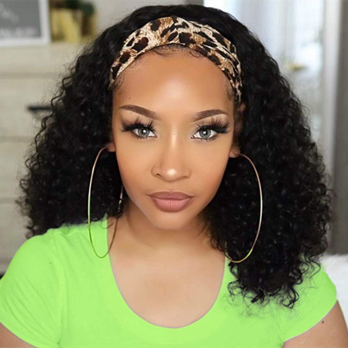 New product turban wig European and American wig African fashion black hand-rolled headband wig factory wholesale
