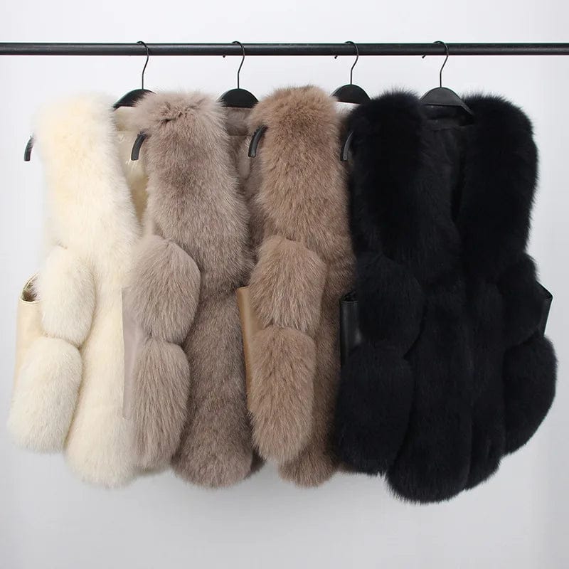 New Real Fox Fur Vest Women's Small Short End Fox Fur Coat Women's Clothing