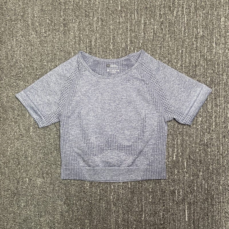 New Running Sports Short Sleeve Top Seamless Yoga Clothing Tight Yoga Short Sleeve Top For Women