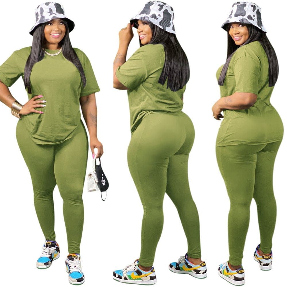 NEW solid color long pants plus size 2 piece sets women  fashion 2 pcs set womens clothing two piece 2 piece fall sets