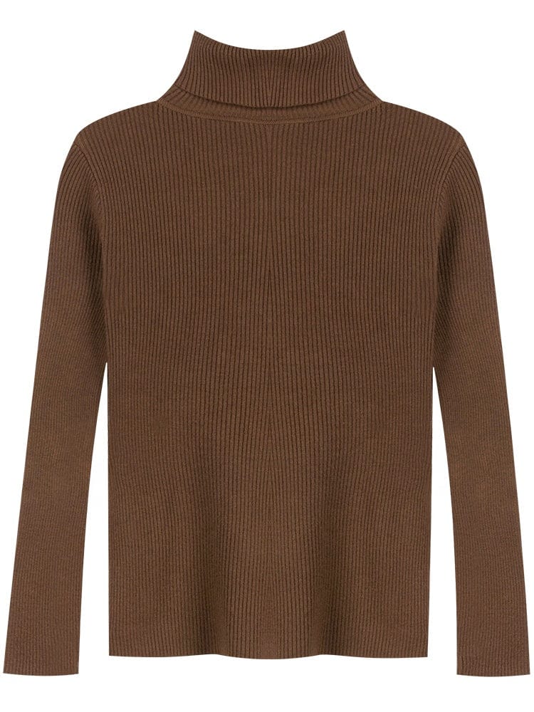 New Spring Autumn Knit Long sleeve Turtleneck Pullover Solid Color High Neck Jumper Bottoming Shirt Knitted Sweaters T15501Y