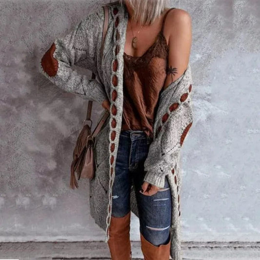 New Streetwear Patchwork Hooded Sweaters Colorblock Knitwear Long Sleeve Cardigan Women Sweater Jacket Plus Size 5xl