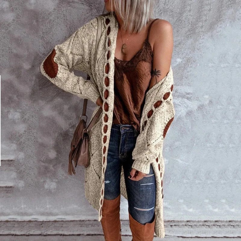 New Streetwear Patchwork Hooded Sweaters Colorblock Knitwear Long Sleeve Cardigan Women Sweater Jacket Plus Size 5xl