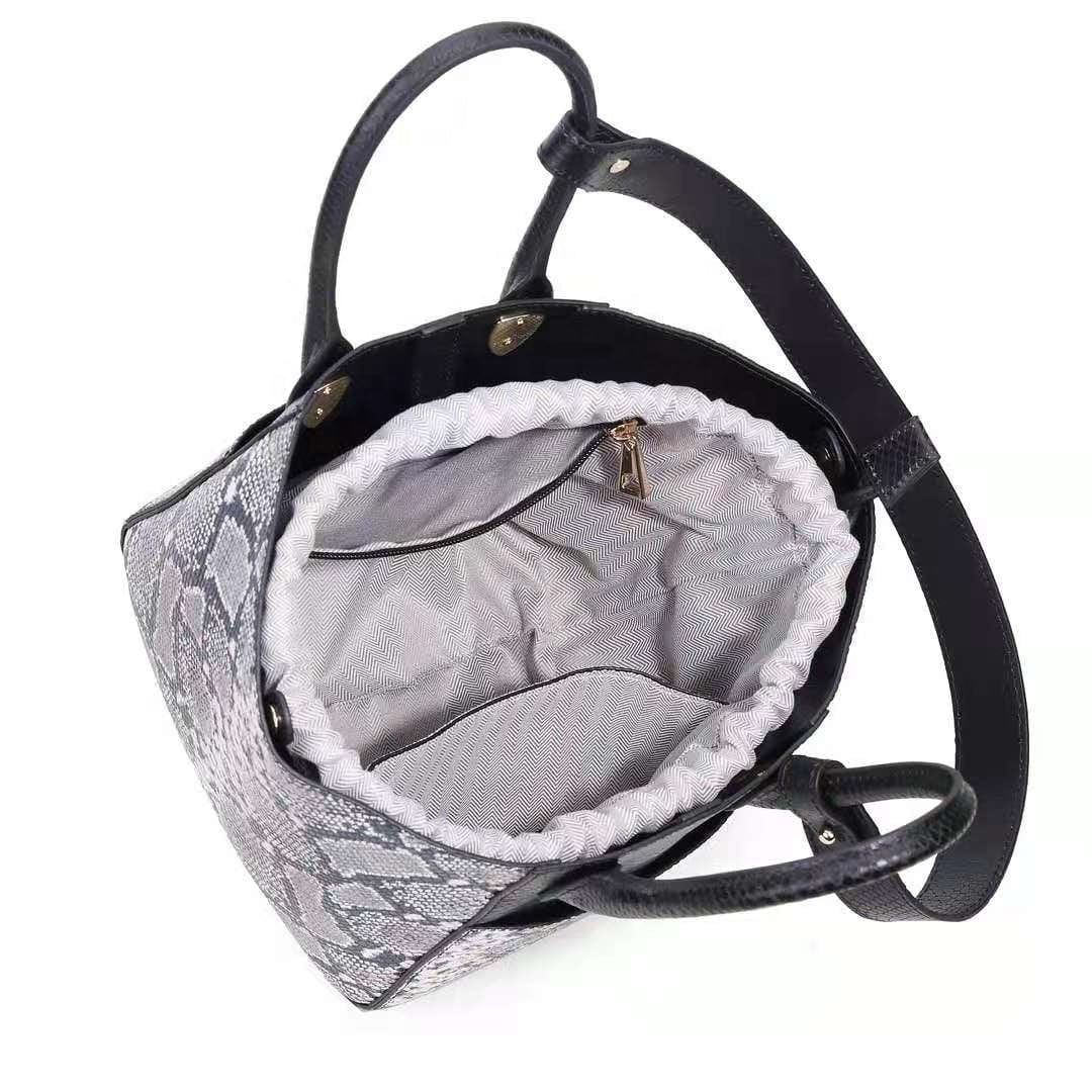 New Style Animal Pattern Embossed Snake Skin Leather Handbags Leather Strap Women Shoulder bag