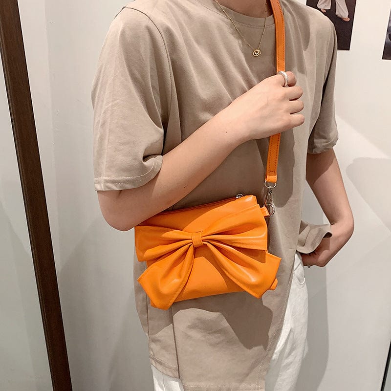 new style female custom bownot personality one shoulder messenger mini bags women soild color handbags