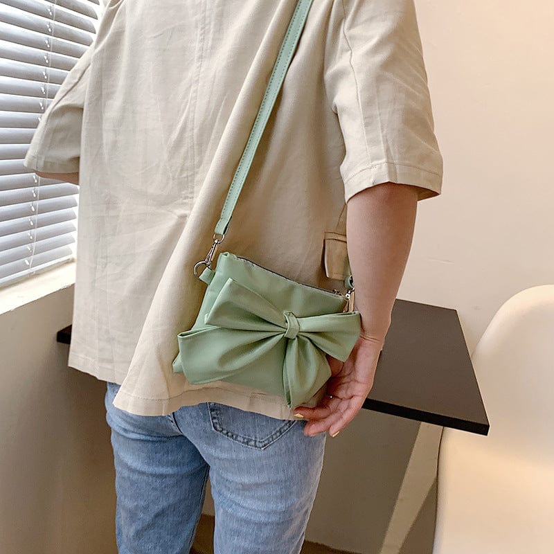 new style female custom bownot personality one shoulder messenger mini bags women soild color handbags
