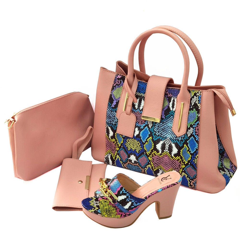 New Style Italian Shoes And Bag Set beautiful Pu Shoes Matching Bag Set Wedding Party Occasion Shoes