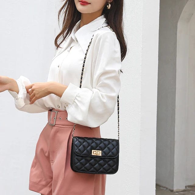 New style small fragrance women's bag all-match rhombus chain embroidery thread one shoulder messenger small square bag mini bag