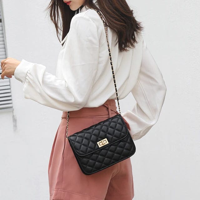 New style small fragrance women's bag all-match rhombus chain embroidery thread one shoulder messenger small square bag mini bag