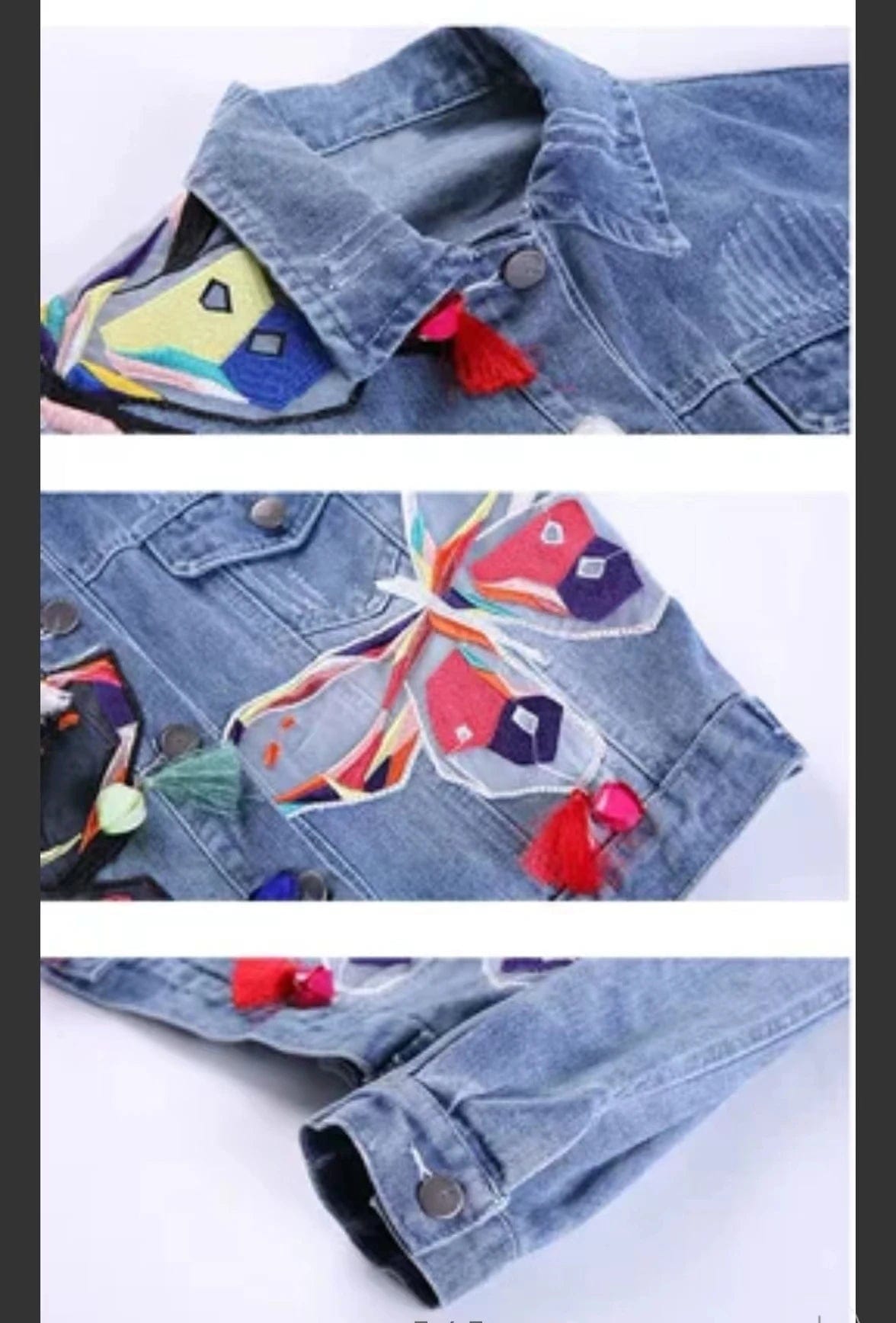 New Style Women Jean Jacket Women Butterfly Denim Jacket Women Casual Jean Jackets