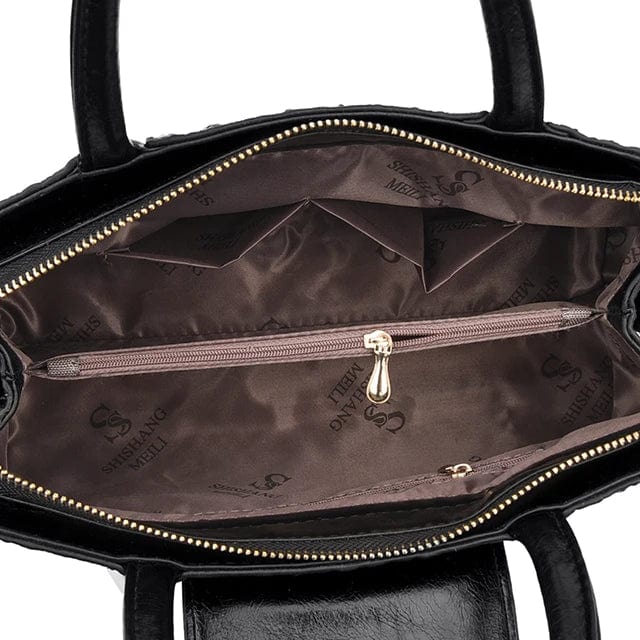 New Style Women's Handbag High Quality PU Leather Crocodile Pattern Large Bag Ladies One Shoulder Messenger Bag