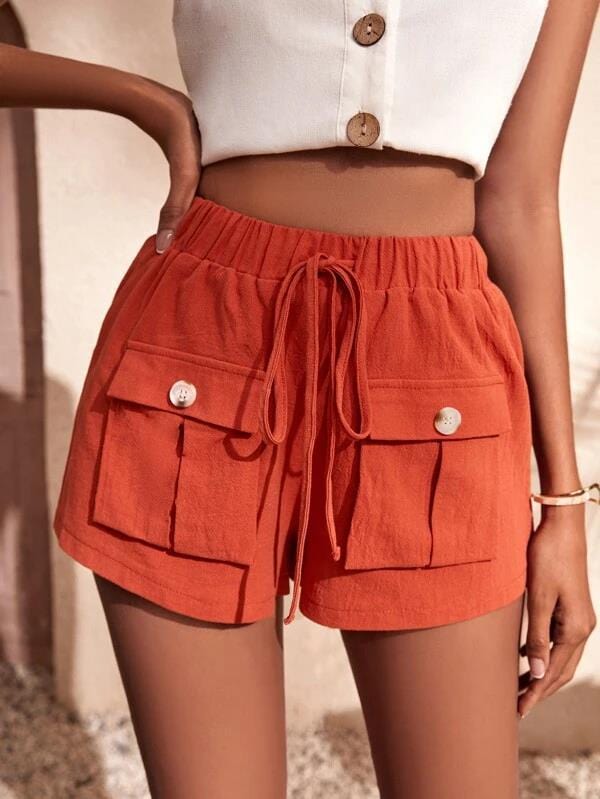 New Summer 2023 women clothes Plus Size Women's Shorts Summer Casual Shorts Pocket Loose Waist Shorts