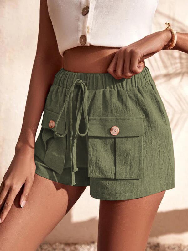 New Summer 2023 women clothes Plus Size Women's Shorts Summer Casual Shorts Pocket Loose Waist Shorts
