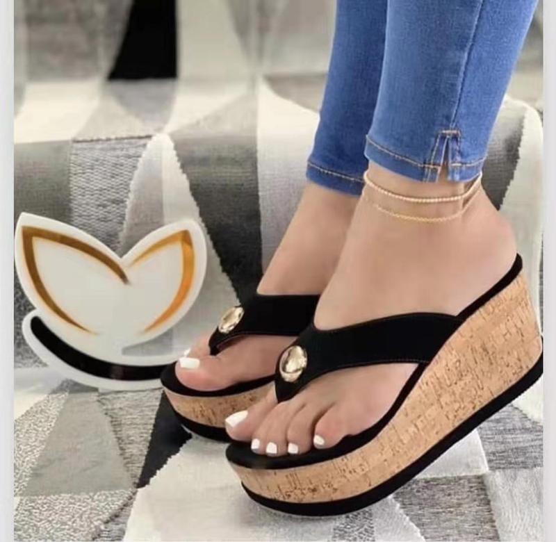 New Summer adult Shoes Large Size shoes flip-flops high wedge casual shoes woman Fashion Non-slip Outdoor Sandals