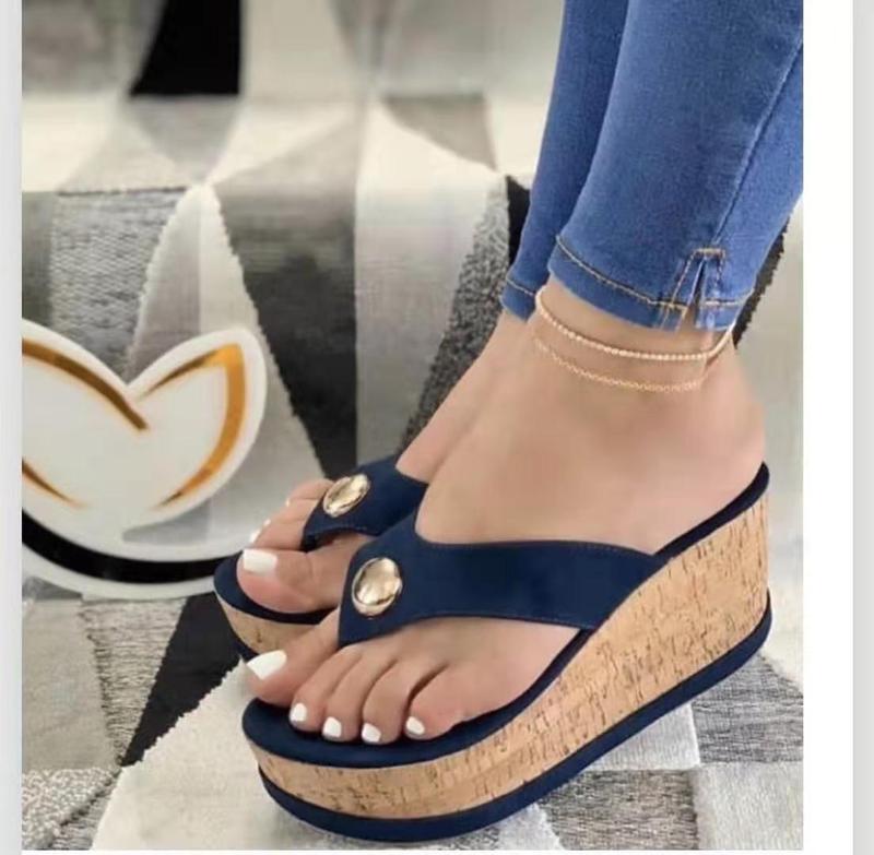 New Summer adult Shoes Large Size shoes flip-flops high wedge casual shoes woman Fashion Non-slip Outdoor Sandals