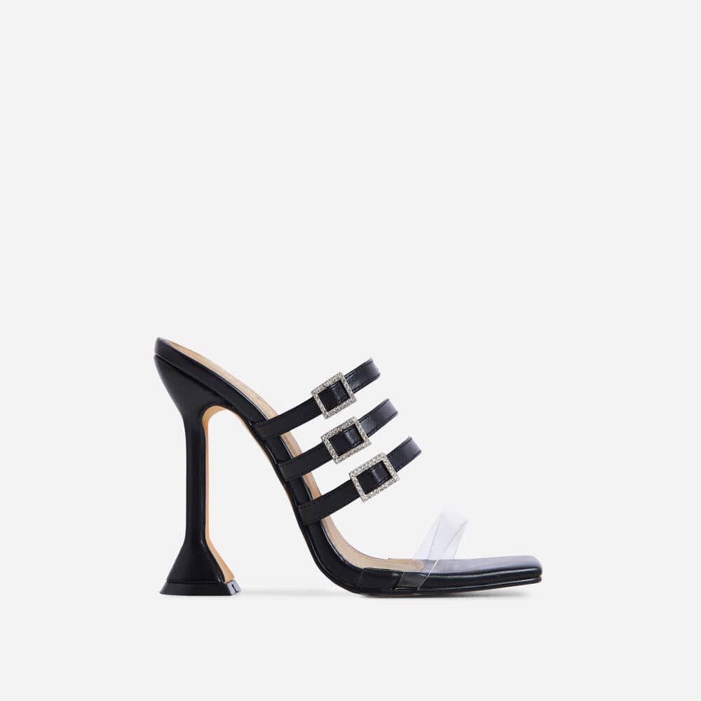 New Summer Women Slippers Thin High Heel Ladies Narrow Band Rome Sandal Shoes Brand Crystal Buckle Slides