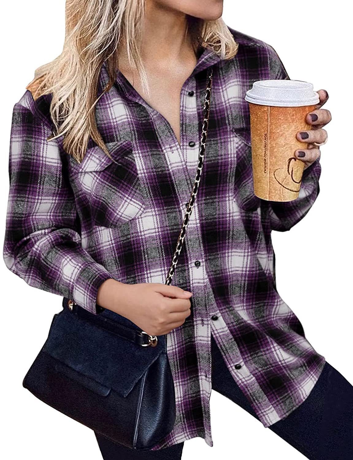 New Trend 2022 Yarn Dyed Plaid Loose Casual Jacket Patchwork Design Oversize Jacket Polyester Turn Down Collar Coat For Women