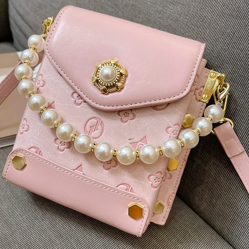 new trendy fashion stylish phone handbag designer small hand bags pearl handle luxury mini handbags for women