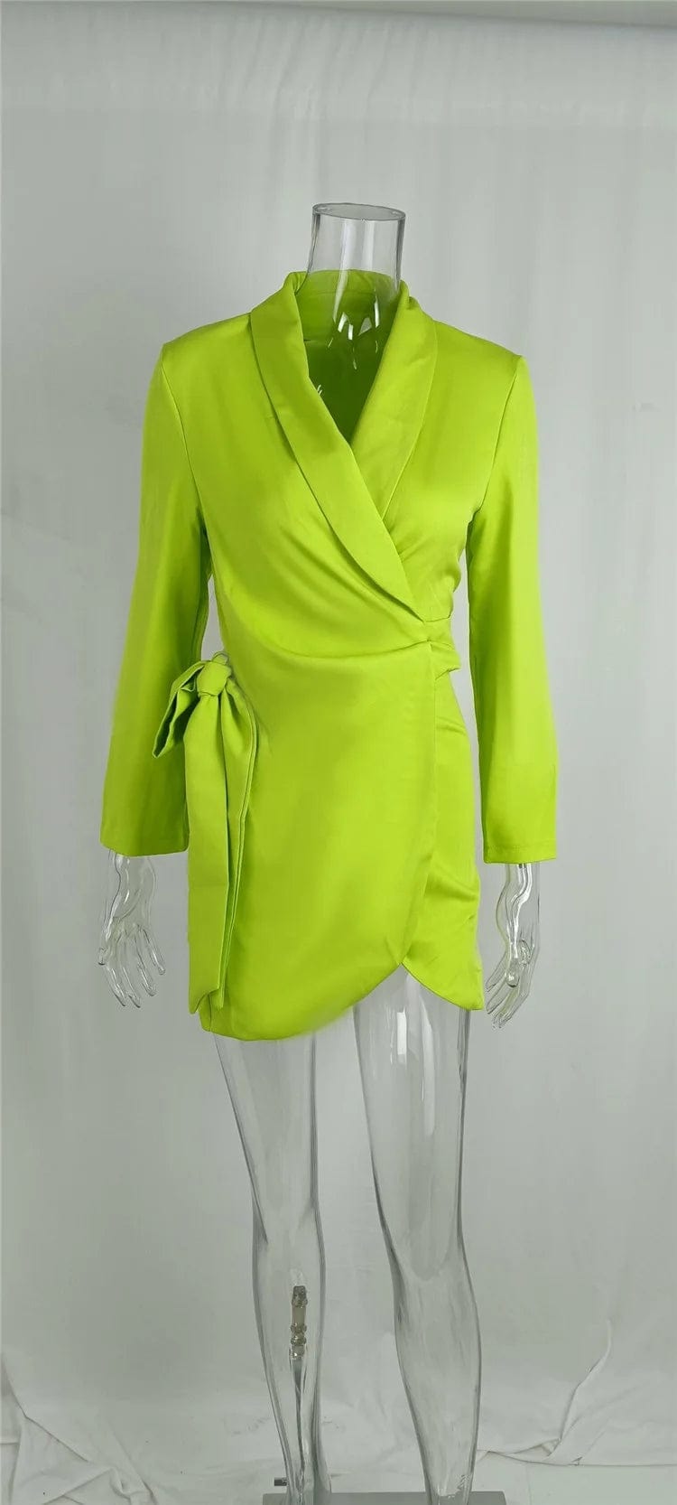 New Women Lace up Blazer Style Dress 2023 Office Lady Vintage Sexy Party Dresses