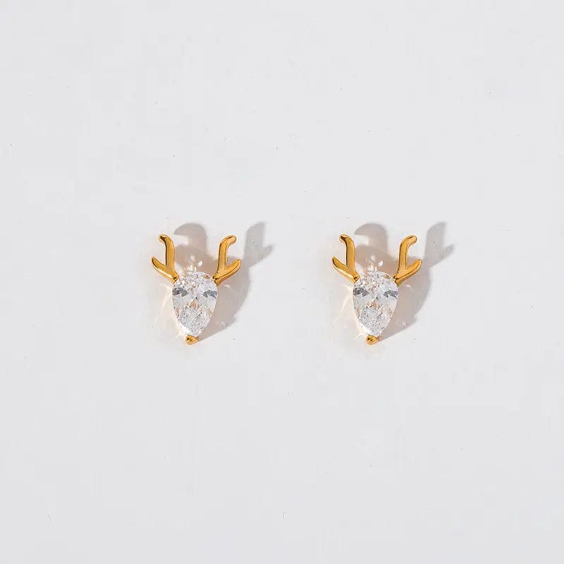 New Year Elk Christmas Tree Snowman Hat 925 silver Drop Oil Color Diamond Sterling Silver Stud Earrings