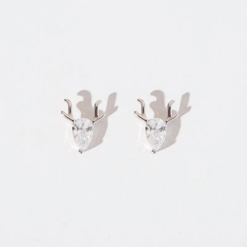 New Year Elk Christmas Tree Snowman Hat 925 silver Drop Oil Color Diamond Sterling Silver Stud Earrings