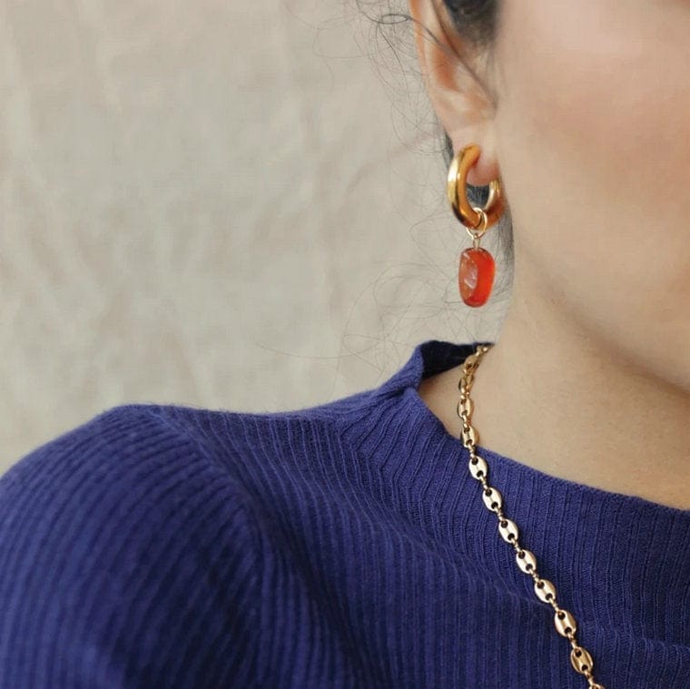 New Youthway Instagram Simple baroque irregular real gold plated freshwater pearl earrings