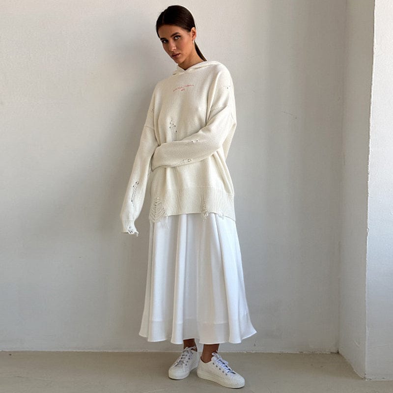 Newest Stylish Women Skirt Elegant Satin Luxury Temperament High Waisted A-line Long Maxi Skirts Office Ladies Casual White Jupe