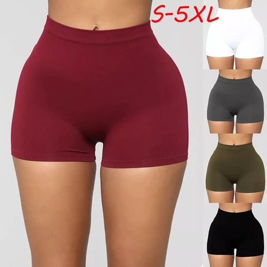 Newly Women Shorts Fashion Solid Color Slim Skinny Shorts Casual High Waist Shorts For Female Plus Size S-5XL