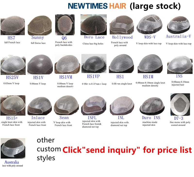 newtimeshair super thin skin human hair men toupee wig vendor for men hair systems prosthesis