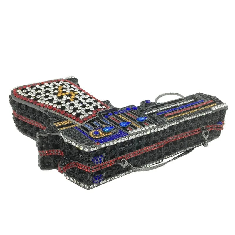 No.1 Dropshipping Rhinestone bag ladies wedding party evening crystal purses handbag women bling Diamond clutch gun shape purse