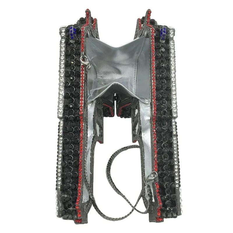 No.1 Dropshipping Rhinestone bag ladies wedding party evening crystal purses handbag women bling Diamond clutch gun shape purse