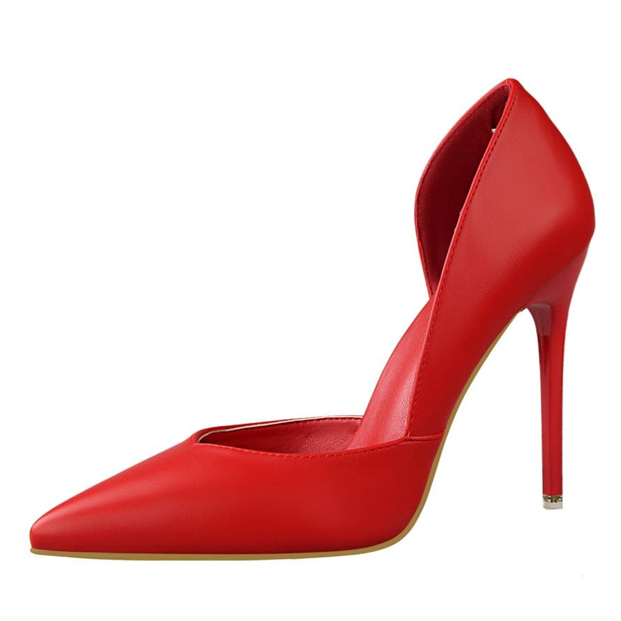 NO MOQ Logo Custom High Quality Sexy Pointed Toe Pink Color Fashion Pumps Ladies Heels Shoes from Big Tree