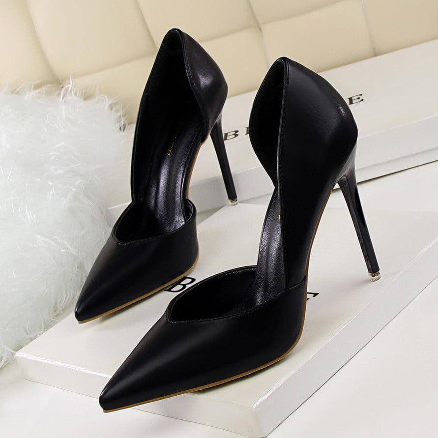 NO MOQ Logo Custom High Quality Sexy Pointed Toe Pink Color Fashion Pumps Ladies Heels Shoes from Big Tree