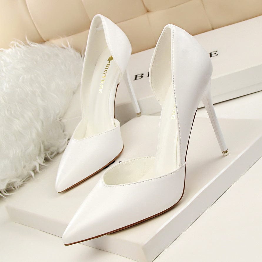 NO MOQ Logo Custom High Quality Sexy Pointed Toe Pink Color Fashion Pumps Ladies Heels Shoes from Big Tree