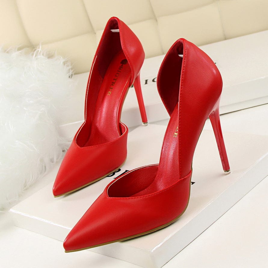 NO MOQ Logo Custom High Quality Sexy Pointed Toe Pink Color Fashion Pumps Ladies Heels Shoes from Big Tree
