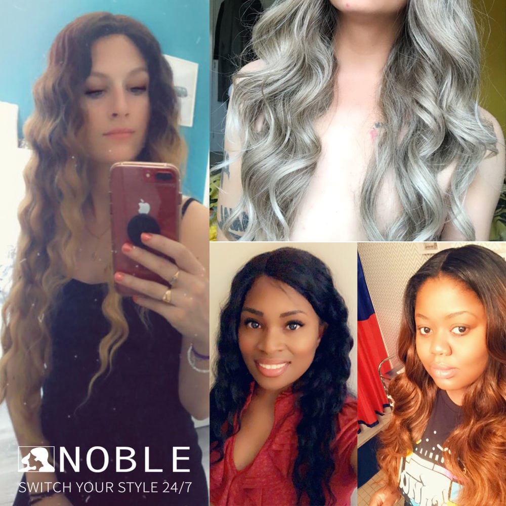 Noble new fiber 24 inch ponytail Wigs for woman machine made Synthetic locs girl hair cheap wholesale factory synthetic hair wig
